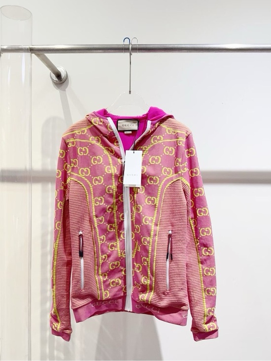 Gucci Jackets & Blazers - 🚩steal Gucci Pink and Yellow GG Logo Kids Zip Hoodie Jacket